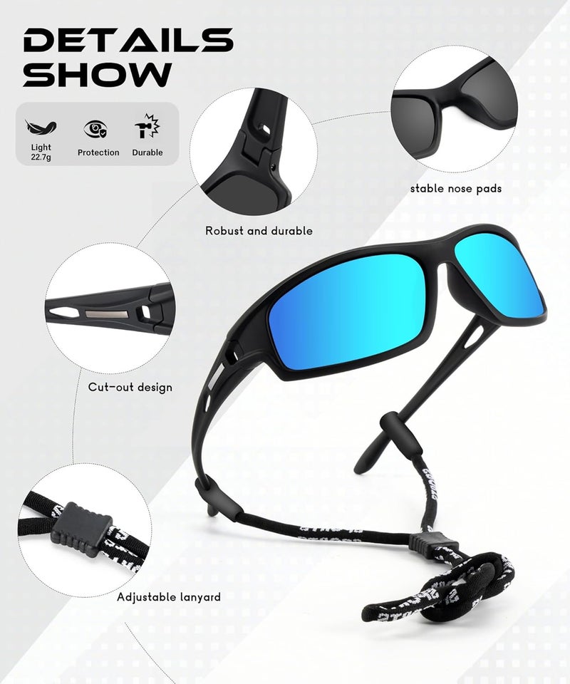 OUKEMAX Polarized Sunglasses Men, Sports Sun Glasses Womens UV400 Protection for Fishing Running Driving - Image 3